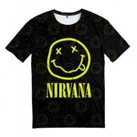 Мужская футболка 3D с принтом Nirvana 1 в Кировске, 100% полиэфир | прямой крой, круглый вырез горловины, длина до линии бедер | Тематика изображения на принте: cobain | kurt | kurt cobain | nirvana | rock | smile | гитара | кобейн | курт | курт кобейн | нирвана | рок
