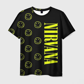 Мужская футболка 3D с принтом Nirvana 2 в Кировске, 100% полиэфир | прямой крой, круглый вырез горловины, длина до линии бедер | Тематика изображения на принте: cobain | kurt | kurt cobain | nirvana | rock | smile | гитара | кобейн | курт | курт кобейн | нирвана | рок