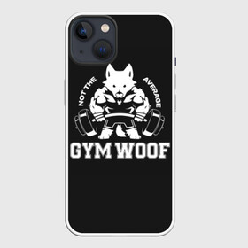 Чехол для iPhone 13 с принтом GYM WOOF в Кировске,  |  | bodybuilding | diet | exercise | fitness | gym | heath | motivation | muscle | phil | training | workout | бодибилдинг | мотивация | спорт | трансформация | фитнес | эстетичный