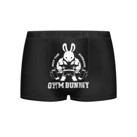 Мужские трусы 3D с принтом GYM BUNNY в Кировске, 50% хлопок, 50% полиэстер | классическая посадка, на поясе мягкая тканевая резинка | Тематика изображения на принте: bodybuilding | diet | exercise | fitness | gym | heath | motivation | muscle | phil | training | workout | бодибилдинг | мотивация | спорт | трансформация | фитнес | эстетичный