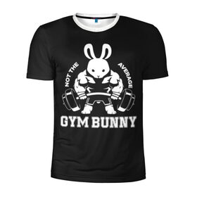 Мужская футболка 3D спортивная с принтом GYM BUNNY в Кировске, 100% полиэстер с улучшенными характеристиками | приталенный силуэт, круглая горловина, широкие плечи, сужается к линии бедра | bodybuilding | diet | exercise | fitness | gym | heath | motivation | muscle | phil | training | workout | бодибилдинг | мотивация | спорт | трансформация | фитнес | эстетичный