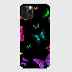 Чехол для iPhone 12 Pro Max с принтом Ночные Бабочки в Кировске, Силикон |  | butterfly | бабочка | бабочки | биология | животные | краски | крылья | насекомые | ночь | разноцветные | черный | яркие