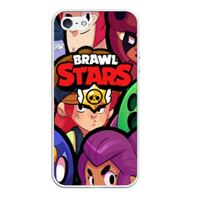 Чехол для iPhone 5/5S матовый с принтом BRAWL STARS в Кировске, Силикон | Область печати: задняя сторона чехла, без боковых панелей | 8 bit | 8 бит | bibi | brawl stars | crow | el brown | leon | leon shark | max | mr.p | sally leon | shark | stars | virus | werewolf | акула | биби | вирус | ворон | леон | оборотень | пингвин