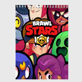 Скетчбук с принтом BRAWL STARS в Кировске, 100% бумага
 | 48 листов, плотность листов — 100 г/м2, плотность картонной обложки — 250 г/м2. Листы скреплены сверху удобной пружинной спиралью | 8 bit | 8 бит | bibi | brawl stars | crow | el brown | leon | leon shark | max | mr.p | sally leon | shark | stars | virus | werewolf | акула | биби | вирус | ворон | леон | оборотень | пингвин