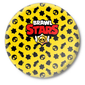 Значок с принтом BRAWL STARS в Кировске,  металл | круглая форма, металлическая застежка в виде булавки | Тематика изображения на принте: android | brawl stars | games | mobile game | stars | игры | мобильные игры