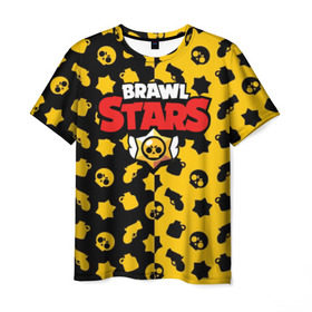 Мужская футболка 3D с принтом BRAWL STARS в Кировске, 100% полиэфир | прямой крой, круглый вырез горловины, длина до линии бедер | android | brawl stars | games | mobile game | stars | игры | мобильные игры