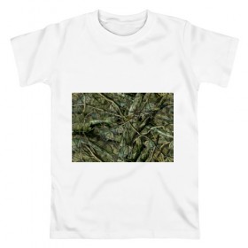 Мужская футболка хлопок с принтом Лесной камуфляж в Кировске, 100% хлопок | прямой крой, круглый вырез горловины, длина до линии бедер, слегка спущенное плечо. | камуфляж | лесной камуфляж