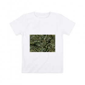 Детская футболка хлопок с принтом Лесной камуфляж в Кировске, 100% хлопок | круглый вырез горловины, полуприлегающий силуэт, длина до линии бедер | камуфляж | лесной камуфляж