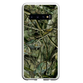 Чехол для Samsung Galaxy S10 с принтом Лесной камуфляж в Кировске, Силикон | Область печати: задняя сторона чехла, без боковых панелей | Тематика изображения на принте: камуфляж | лесной камуфляж