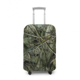 Чехол для чемодана 3D с принтом Лесной камуфляж в Кировске, 86% полиэфир, 14% спандекс | двустороннее нанесение принта, прорези для ручек и колес | камуфляж | лесной камуфляж