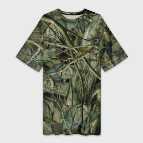 Платье-футболка 3D с принтом Лесной камуфляж в Кировске,  |  | камуфляж | лесной камуфляж
