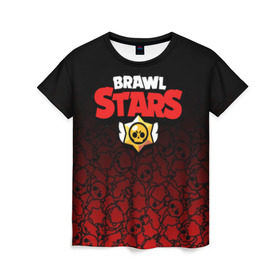 Женская футболка 3D с принтом BRAWL STARS в Кировске, 100% полиэфир ( синтетическое хлопкоподобное полотно) | прямой крой, круглый вырез горловины, длина до линии бедер | android | brawl stars | games | mobile game | stars | игры | мобильные игры