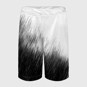 Детские спортивные шорты 3D с принтом Просто дождь в Кировске,  100% полиэстер
 | пояс оформлен широкой мягкой резинкой, ткань тянется
 | грусть | дождь | зонт | зонтик | ливень | печаль | тоска | чб
