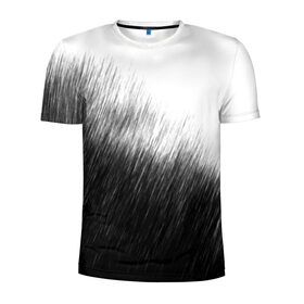 Мужская футболка 3D спортивная с принтом Просто дождь в Кировске, 100% полиэстер с улучшенными характеристиками | приталенный силуэт, круглая горловина, широкие плечи, сужается к линии бедра | грусть | дождь | зонт | зонтик | ливень | печаль | тоска | чб