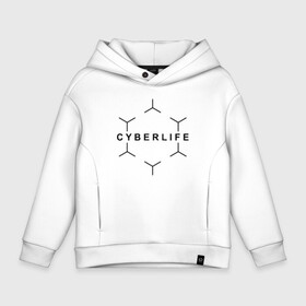 Детское худи Oversize хлопок с принтом CYBERLIFE  в Кировске, френч-терри — 70% хлопок, 30% полиэстер. Мягкий теплый начес внутри —100% хлопок | боковые карманы, эластичные манжеты и нижняя кромка, капюшон на магнитной кнопке | android | cyber life | cyberlife | detroit | detroit: become human | deviant | game | gamer | kara | markus | андроид | девиант | детройт | игра | игры | коннор | маркус | технологии