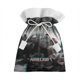 Подарочный 3D мешок с принтом MINECRAFT GLITCH в Кировске, 100% полиэстер | Размер: 29*39 см | blade | blocks | creeper | cubes | game | ken | mine craft | minecraft | mobs | sword | игры | крипер | майн крафт | майнкрафт | моб