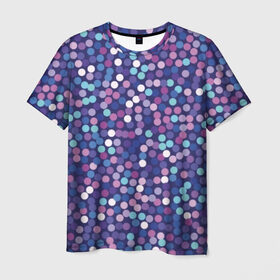 Мужская футболка 3D с принтом Пурпурные конфетти в Кировске, 100% полиэфир | прямой крой, круглый вырез горловины, длина до линии бедер | 