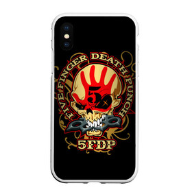 Чехол для iPhone XS Max матовый с принтом Five Finger Death Punch в Кировске, Силикон | Область печати: задняя сторона чехла, без боковых панелей | 5fdp | ffdp | five finger death punch | metal | альтернатива | группы | метал | музыка | хеви метал