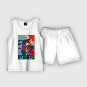 Детская пижама с шортами хлопок с принтом Дио Брандо в Кировске,  |  | anime | dio | jojo | manga | аниме | джоджо | дио брандо | манга