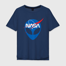 Мужская футболка хлопок Oversize с принтом Nasa в Кировске, 100% хлопок | свободный крой, круглый ворот, “спинка” длиннее передней части | nasa | space | галактика | земля | илон | инопланетяне | инопланетянин | картинка | картинки | космонавт | космос | луна | маск | мода | надпись | наса | планета | планеты | система | тренды