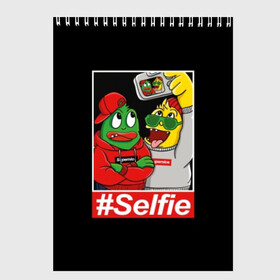 Скетчбук с принтом Селфи в Кировске, 100% бумага
 | 48 листов, плотность листов — 100 г/м2, плотность картонной обложки — 250 г/м2. Листы скреплены сверху удобной пружинной спиралью | background | black | cap | cool | dude | green | guy | monster | phone | photo | selfie | street | style | yellow | желтый | зеленый | кадр | кепка | красный | креатив | круто | монстр | очки | парень | пацан | прикольный | свитер | селфи | серый 