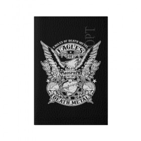 Обложка для паспорта матовая кожа с принтом Eagles of Death Metal в Кировске, натуральная матовая кожа | размер 19,3 х 13,7 см; прозрачные пластиковые крепления | Тематика изображения на принте: 