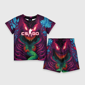 Детский костюм с шортами 3D с принтом CS GO Hyper Beast в Кировске,  |  | Тематика изображения на принте: 2019 | computer game | counter strike | cs | cs go | csgo | dota | dota2 | game | howl | hyperbeast | warning | автомат | вой | го | игрок | компьютерная игра | контр страйк | контра | кс | оружие | турнир