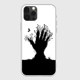 Чехол для iPhone 12 Pro Max с принтом Дерево в Кировске, Силикон |  | bird | branches | ground | hand | leafs | tree | ветки | дерево | земля | листья | птица | рука