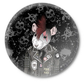 Значок с принтом Крыса в косухе в Кировске,  металл | круглая форма, металлическая застежка в виде булавки | anarchy | clothes | cool | earring | hairstyle | hamster | icon | jacket | mohawk | mouse | music | muzzle | piercing | punk | rat | riveting | rock | skull | spikes | анархия | значок | ирокез | к | клепки | круто | крыса | куртка | музыка | мышь