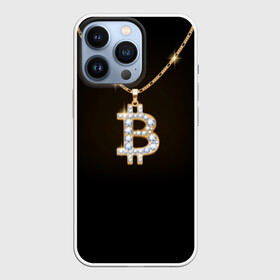 Чехол для iPhone 13 Pro с принтом Бриллиантовый биткоин в Кировске,  |  | bitcoin | black | chain | color | diamond | emblem | gold | golden | hip hop | logo | luxury | money | style | symbol | алмаз | блеск | блестящий | бриллиант | валюта | деньги | знак | золото | золотой | криптовалюта | кулон | логотип | люкс | роскошь | с