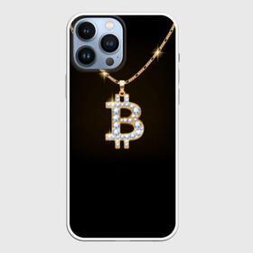 Чехол для iPhone 13 Pro Max с принтом Бриллиантовый биткоин в Кировске,  |  | bitcoin | black | chain | color | diamond | emblem | gold | golden | hip hop | logo | luxury | money | style | symbol | алмаз | блеск | блестящий | бриллиант | валюта | деньги | знак | золото | золотой | криптовалюта | кулон | логотип | люкс | роскошь | с