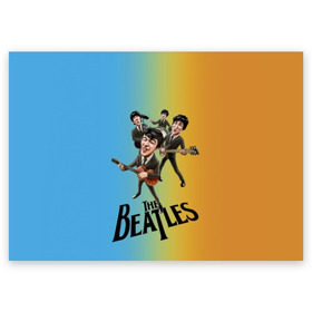 Поздравительная открытка с принтом The Beatles в Кировске, 100% бумага | плотность бумаги 280 г/м2, матовая, на обратной стороне линовка и место для марки
 | george harrison | john lennon | paul mccartney | psychedelic rock | ringo starr | the beatles | англия | ансамбль | джон леннон | джордж харрисон | пол маккартни | психоделический рок | ринго старр