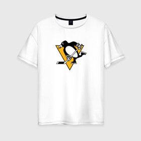 Женская футболка хлопок Oversize с принтом Evgeni Malkin Black в Кировске, 100% хлопок | свободный крой, круглый ворот, спущенный рукав, длина до линии бедер
 | malkin | nhl | евгений малкин | малкин | нхл | пингвинз | питтсбург | питтсбург пингвинз | хоккей