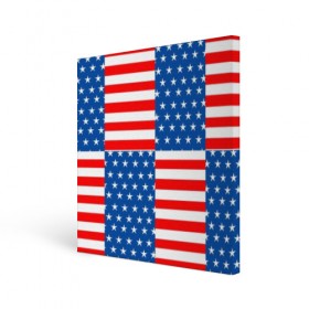 Холст квадратный с принтом США в Кировске, 100% ПВХ |  | flag | stars | usa | usa flag | америка | американский флаг | звезды | надписи | полосы | сша | флаг | флаг сша
