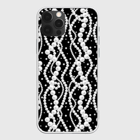 Чехол для iPhone 12 Pro Max с принтом Жемчуг в Кировске, Силикон |  | ball | beads | black | circle | decoration | luxury | nacre | necklace | pearl | thread | white | белый | бусы | жемчуг | колье | круг | нить | перламутр | роскошь | украшение | черный | шар