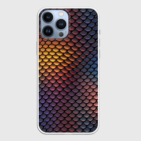 Чехол для iPhone 13 Pro Max с принтом Радужная чешуя в Кировске,  |  | 3d | animal | blue | bright | colorful | cool | dragon | fish | green | pink | rainbow | reptile | sc | skin | snake | texture | wildlife | yellow | дикая природа | дракон | желтый | животное | зеленый | змея | кожа | прикольный | радуга | разно