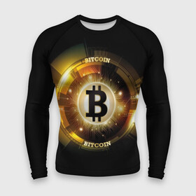 Мужской рашгард 3D с принтом Золотой биткоин в Кировске,  |  | bitcoin | black | business | coin | digital | electronic | emblem | future | golden | money | power | symbol | technology | web | yellow | бизнес | биткоин | будущее | валюта | веб | власть | деньги | желтый | жетон | золотой | криптовалюта | монета | сим