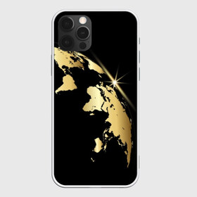Чехол для iPhone 12 Pro Max с принтом Золотая планета в Кировске, Силикон |  | black | continent | earth | gold | map | planet | radiance | ray | world | земля | золото | карта | континент | луч | материк | мир | планета | сияние | черный