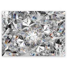 Поздравительная открытка с принтом Бриллиантовый блеск в Кировске, 100% бумага | плотность бумаги 280 г/м2, матовая, на обратной стороне линовка и место для марки
 | cut | diamond | gem | glitter | jewel | kaleidoscope | luxury | shine | sparkle | white | алмаз | белый | блеск | бриллиант | диамант | драгоценность | драгоценный камень | калейдоскоп | люкс | огранка | роскошь | сверкать | сияние