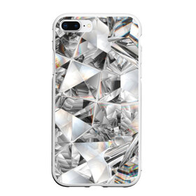 Чехол для iPhone 7Plus/8 Plus матовый с принтом Бриллиантовый блеск в Кировске, Силикон | Область печати: задняя сторона чехла, без боковых панелей | cut | diamond | gem | glitter | jewel | kaleidoscope | luxury | shine | sparkle | white | алмаз | белый | блеск | бриллиант | диамант | драгоценность | драгоценный камень | калейдоскоп | люкс | огранка | роскошь | сверкать | сияние
