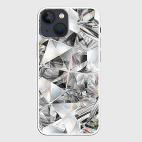 Чехол для iPhone 13 mini с принтом Бриллиантовый блеск в Кировске,  |  | cut | diamond | gem | glitter | jewel | kaleidoscope | luxury | shine | sparkle | white | алмаз | белый | блеск | бриллиант | диамант | драгоценность | драгоценный камень | калейдоскоп | люкс | огранка | роскошь | сверкать | сияние