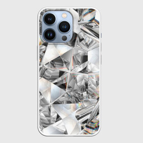 Чехол для iPhone 13 Pro с принтом Бриллиантовый блеск в Кировске,  |  | cut | diamond | gem | glitter | jewel | kaleidoscope | luxury | shine | sparkle | white | алмаз | белый | блеск | бриллиант | диамант | драгоценность | драгоценный камень | калейдоскоп | люкс | огранка | роскошь | сверкать | сияние