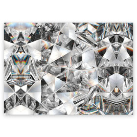 Поздравительная открытка с принтом Бриллиантовый блеск в Кировске, 100% бумага | плотность бумаги 280 г/м2, матовая, на обратной стороне линовка и место для марки
 | cut | diamond | gem | glitter | jewel | kaleidoscope | luxury | shine | sparkle | white | алмаз | белый | блеск | бриллиант | диамант | драгоценность | драгоценный камень | калейдоскоп | люкс | огранка | роскошь | сверкать | сияние