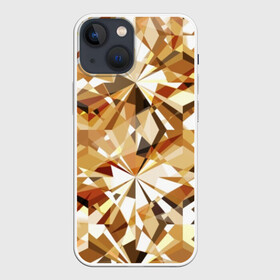 Чехол для iPhone 13 mini с принтом Желтые бриллианты в Кировске,  |  | cut | diamond | gem | glitter | gold | jewel | kaleidoscope | luxury | shine | sparkle | white | yellow | алмаз | белый | блеск | бриллиант | диамант | драгоценность | драгоценный камень | желтый | золотой | калейдоскоп | люкс | огранка