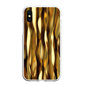 Чехол для iPhone XS Max матовый с принтом Золотые волны в Кировске, Силикон | Область печати: задняя сторона чехла, без боковых панелей | abstraction | cool | glitter | gold | lines | luxury | metal | ribbons | shine | texture | абстракция | блеск | волны | золото | круто | ленты | линии | металл | прикольно | роскошь | сиять | текстура