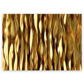 Поздравительная открытка с принтом Золотые волны в Кировске, 100% бумага | плотность бумаги 280 г/м2, матовая, на обратной стороне линовка и место для марки
 | Тематика изображения на принте: abstraction | cool | glitter | gold | lines | luxury | metal | ribbons | shine | texture | абстракция | блеск | волны | золото | круто | ленты | линии | металл | прикольно | роскошь | сиять | текстура