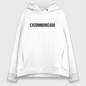 Женское худи Oversize хлопок с принтом excommunicado в Кировске, френч-терри — 70% хлопок, 30% полиэстер. Мягкий теплый начес внутри —100% хлопок | боковые карманы, эластичные манжеты и нижняя кромка, капюшон на магнитной кнопке | excommunicado | keanu reeves | джон вик | джон уик | киану ривз | матрица | нео | экскоммунигадо | экскоммуникадо | экскомуникадо