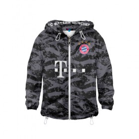 Детская ветровка 3D с принтом Bayern away gk 18-19 в Кировске, 100% полиэстер | подол и капюшон оформлены резинкой с фиксаторами, по бокам два кармана без застежек, один потайной карман на груди | bayern | champions league | germany | munchen | бавария | германия | левандовски | лига чемпинов | мюнхен | нойер | рибери | роббен