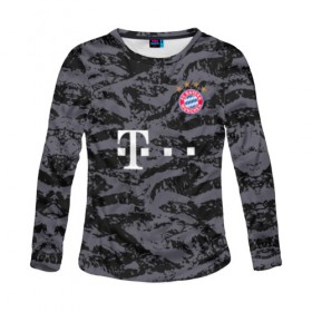 Женский лонгслив 3D с принтом Bayern away gk 18-19 в Кировске, 100% полиэстер | длинные рукава, круглый вырез горловины, полуприлегающий силуэт | bayern | champions league | germany | munchen | бавария | германия | левандовски | лига чемпинов | мюнхен | нойер | рибери | роббен