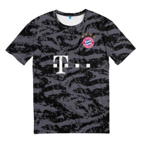 Мужская футболка 3D с принтом Bayern away gk 18-19 в Кировске, 100% полиэфир | прямой крой, круглый вырез горловины, длина до линии бедер | bayern | champions league | germany | munchen | бавария | германия | левандовски | лига чемпинов | мюнхен | нойер | рибери | роббен